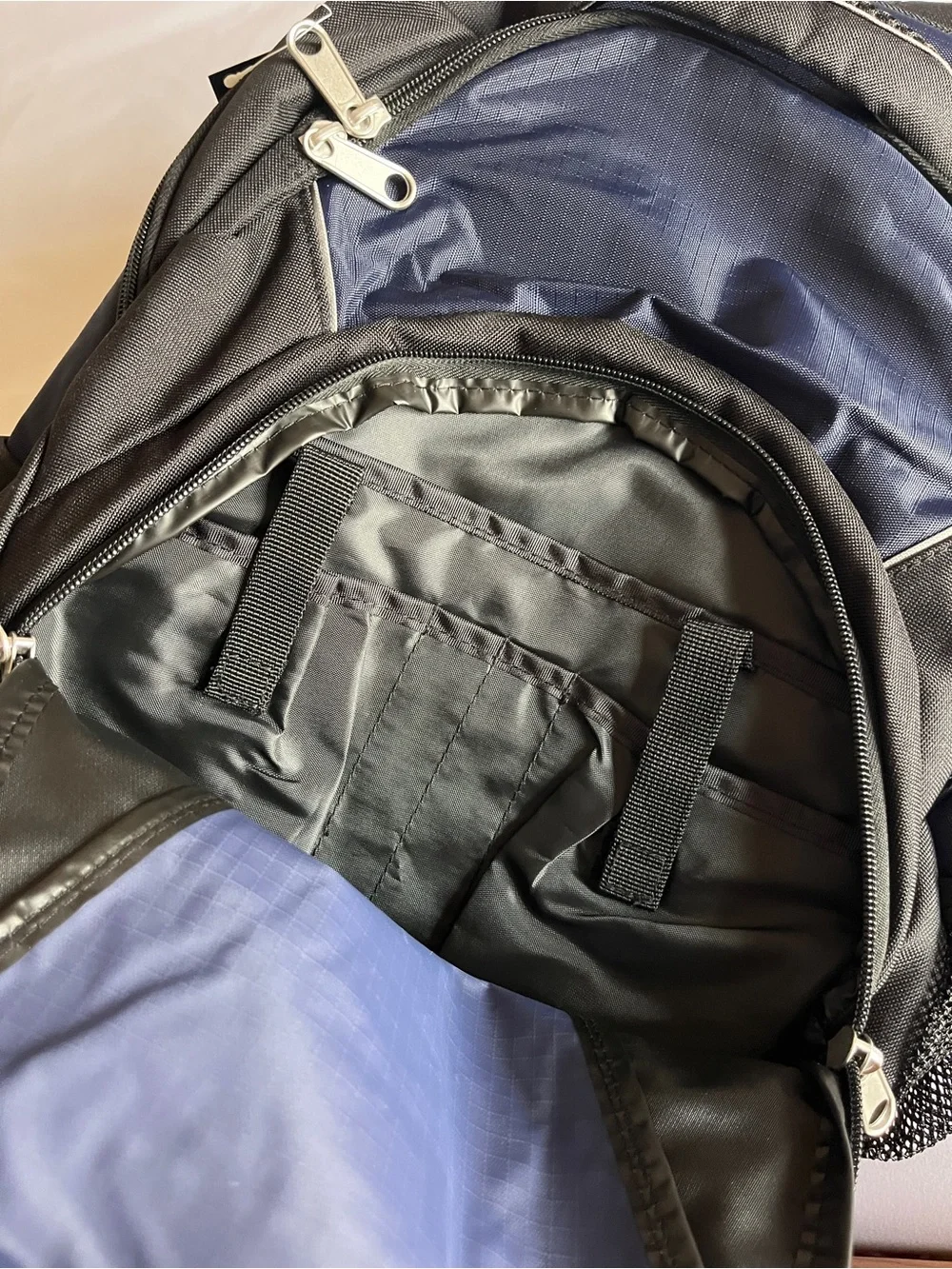Brand New Triple Play Backpack Black Blue Large School Travel Daypack